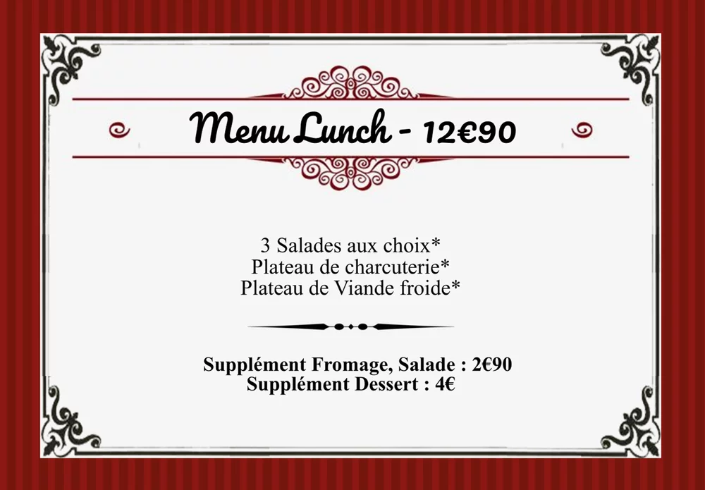Menu traiteur Lunch